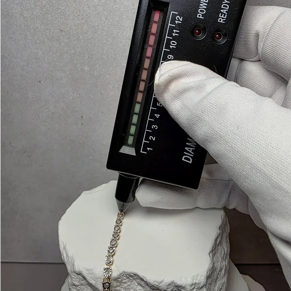 1.0ctw Natural Diamond Tennis Bracelet Gold Over 925 Silver 3.3mm 7.5